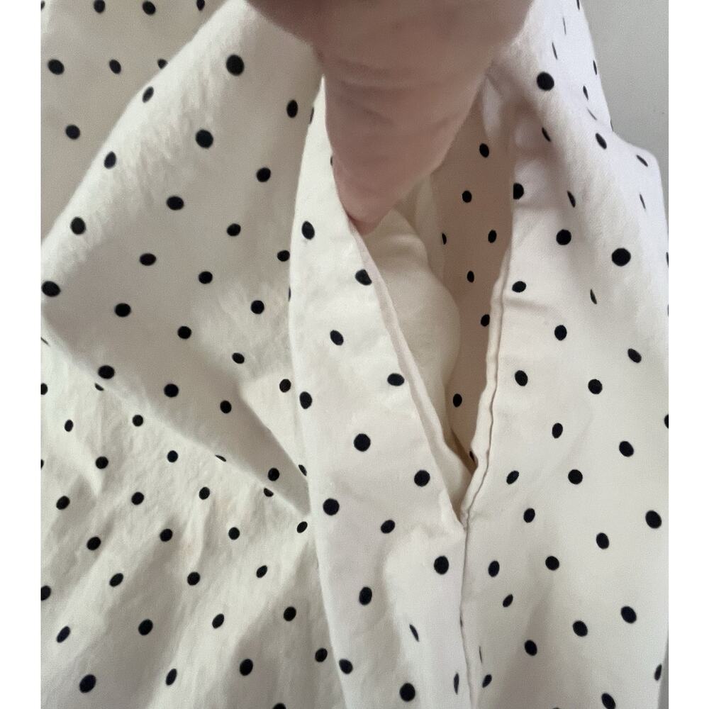 Free People Astrid Mini Dress S Polka Dot Pockets Cotton Stretch Ivory Combo - Picture 9 of 15